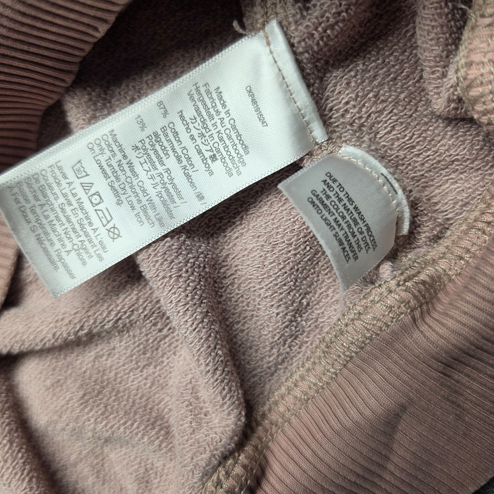 Madewell Oversized French Terry Raglan Hoodie Sweatshirt Women S Dusty Mauve - Picture 3 of 10